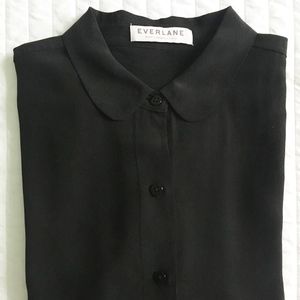 Everlane Long Sleeved Silk Shirt with Round Collar